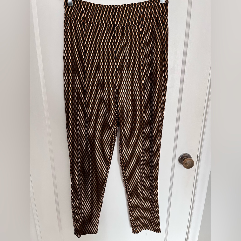 Black and Tan Geometric Ultra High-waist Trouser